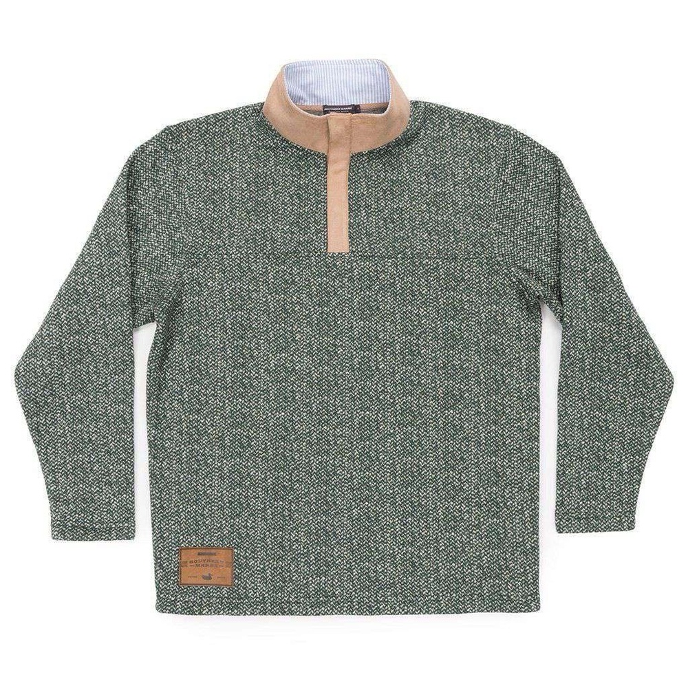 Southern Marsh Cascade Herringbone Pullover in Dark Green (XL)